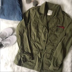 Olive green utility jacket